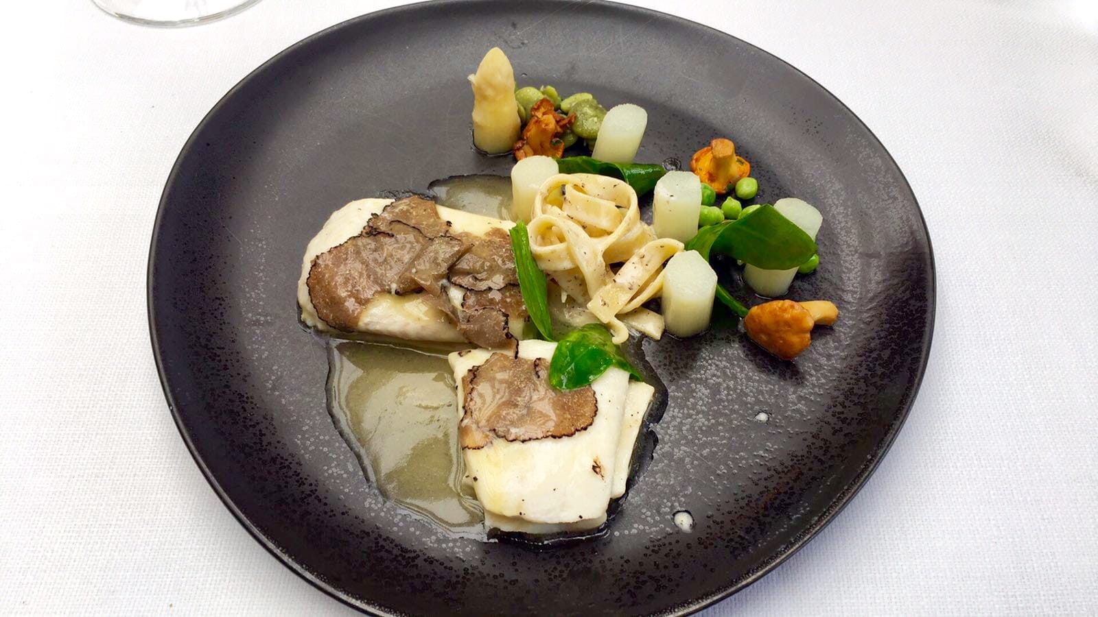 Gesmoorde tarbot met truffel