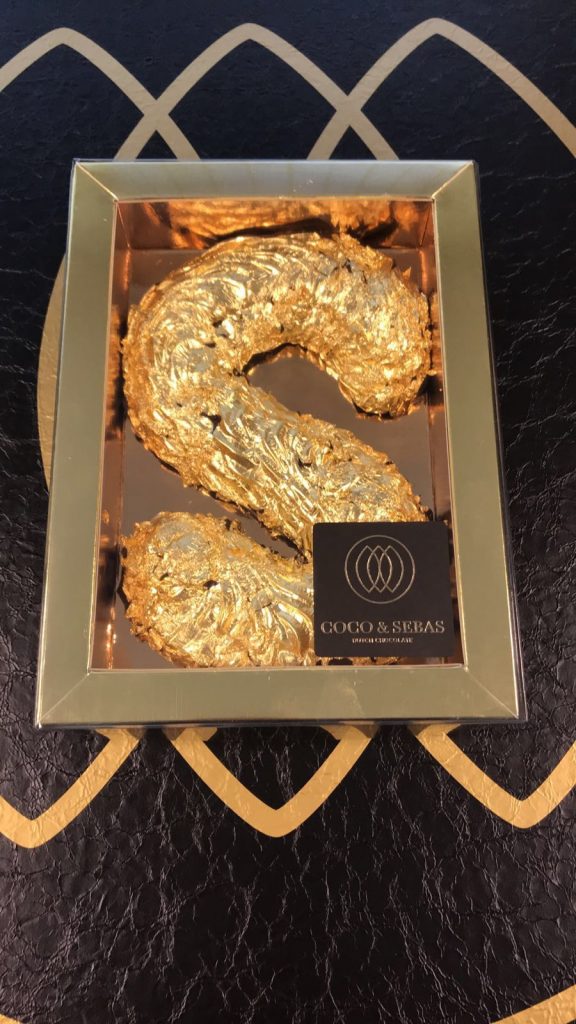 gouden sinterklaasletter Coco & Sebas Pure Luxe