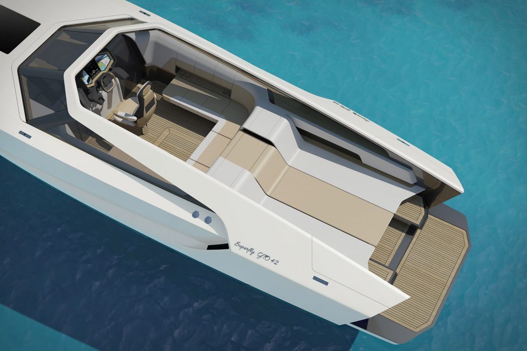 flying flipper superfly gto 42 boot red yacht design Pure Luxe