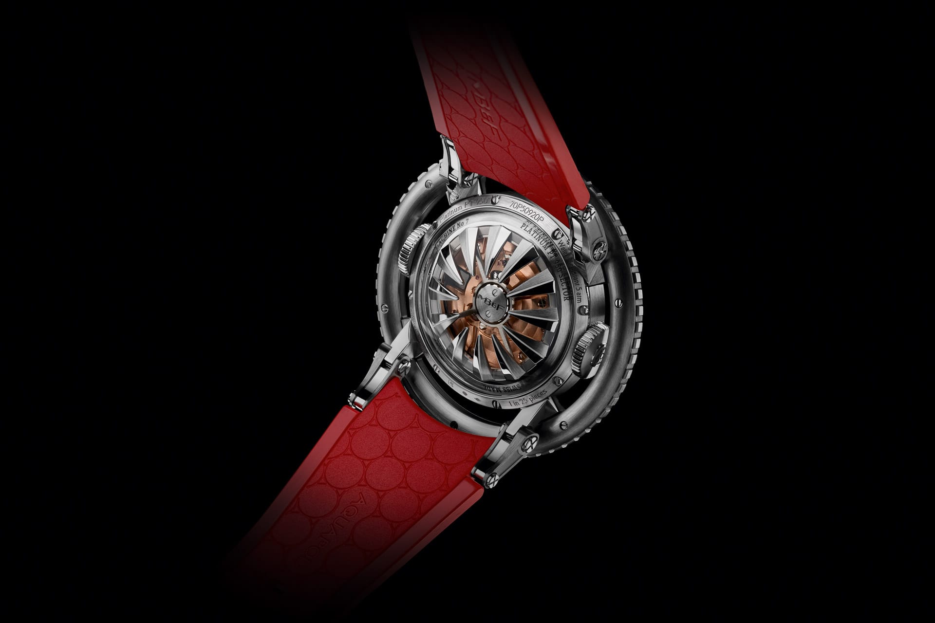 mb&f hm7 aquapod platinum red horloge Pure Luxe