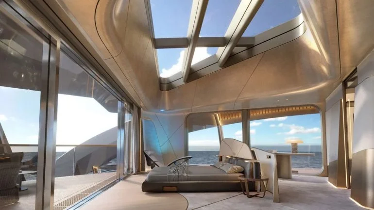 Deze bizarre catamaran lijkt eerder op een drijvende villa